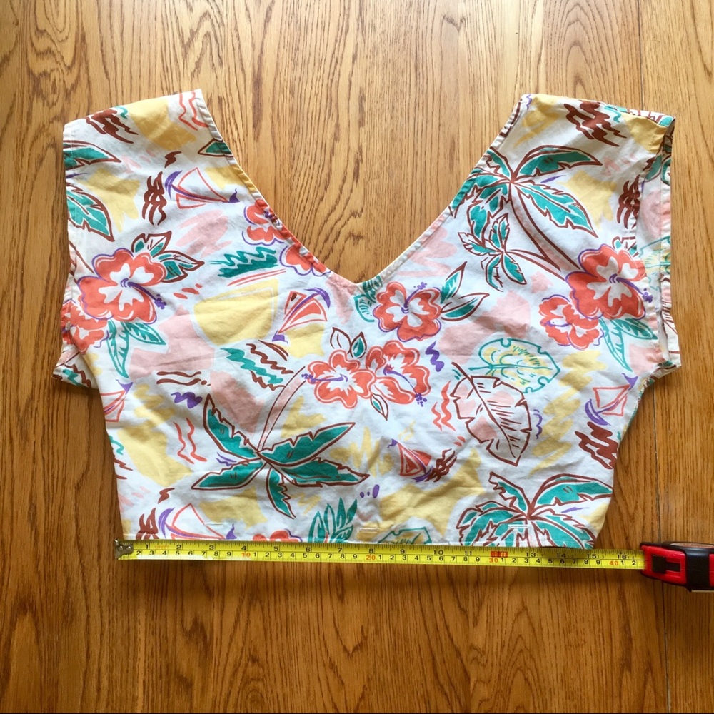 Tropical Crop Top with Tie Back